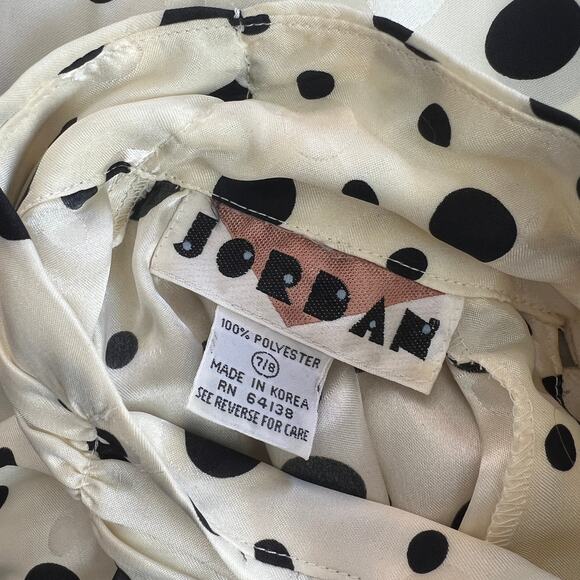 Vintage 80s Jordan Polka Dot Turtleneck Blouse Size Small - Picture 6 of 7